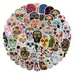 60pcs Flower Skull Stickers Pack