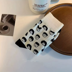 5 Pairs Cartoon Print Socks Women's Stockings