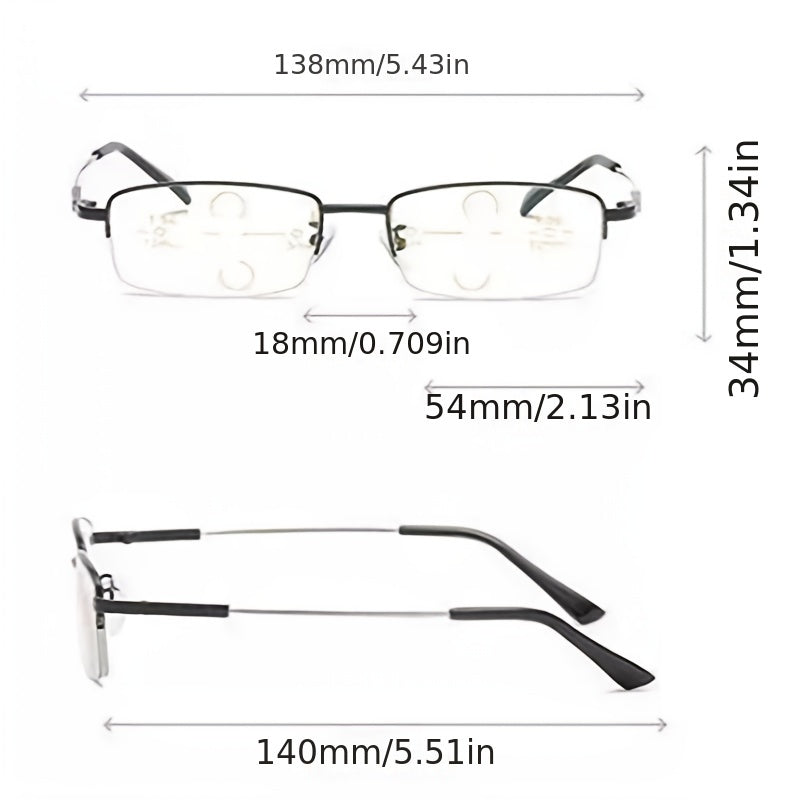 Men's Intelligent Zoom Progressive Presbyopia Glasses