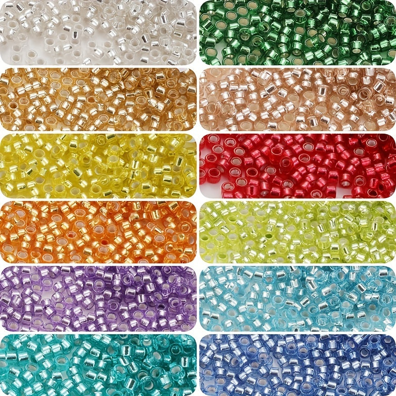 1080Pcs 2.5mm Colorful Glass Beads for DIY Bracelet Necklace Crafts