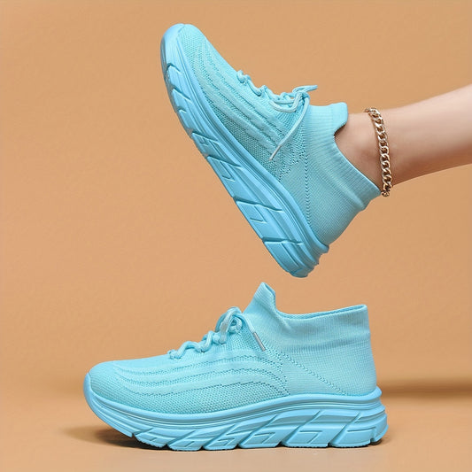 Lace Up Mesh Breathable Running Shoes Soft Comfortable Shock Absorption