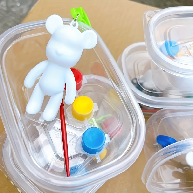 2pcs Fluid Bear DIY Key Chain Graffiti Material Kit