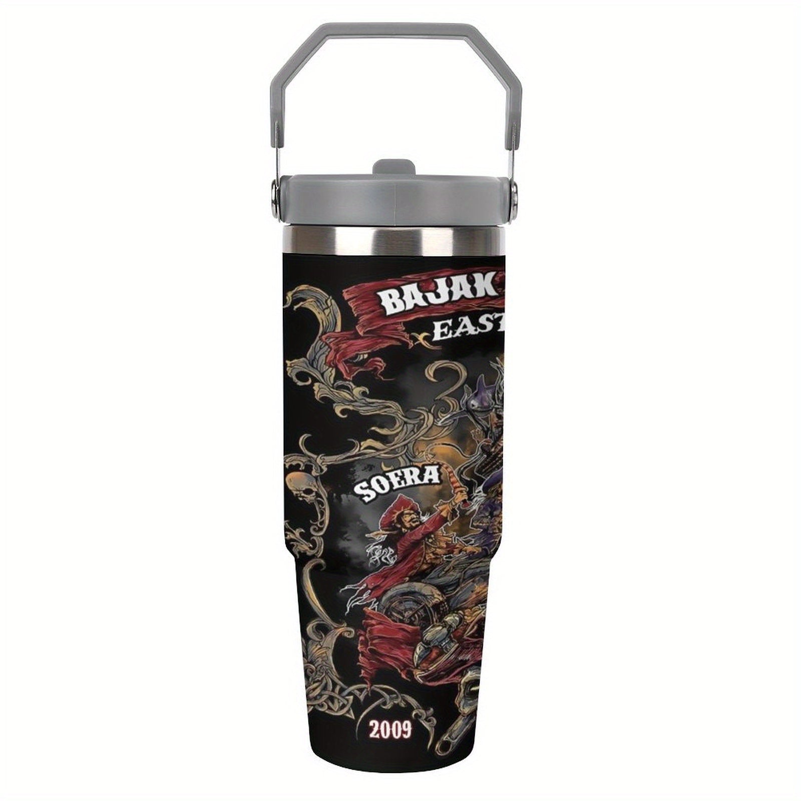 30oz Insulated Steel Tumbler Leakproof Travel Mug with Handle & Lid