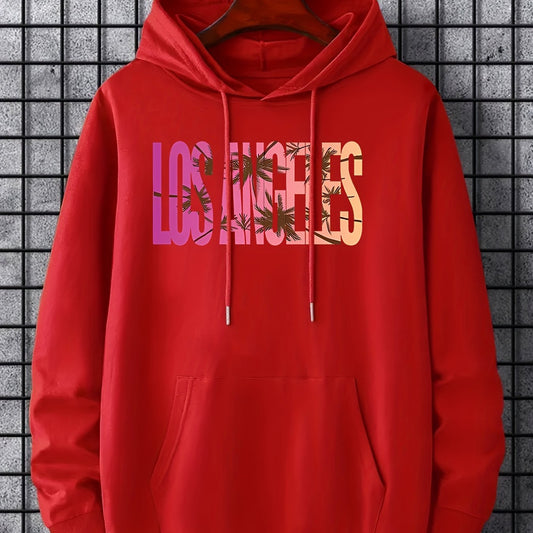 'Los Angeles' Cartoon Print Hoodie for Men