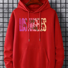 'Los Angeles' Cartoon Print Hoodie for Men
