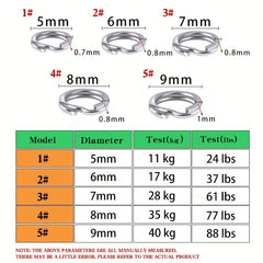 50pcs Stainless Steel Split Ring Lure Connector Fishing Tackle