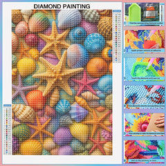 Vibrant Seashell Themed 5D Diamond Art Kit for Adults