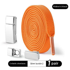 Magnetic Buckle No Tie Shoe Laces Stretch Elastic Flat Laces