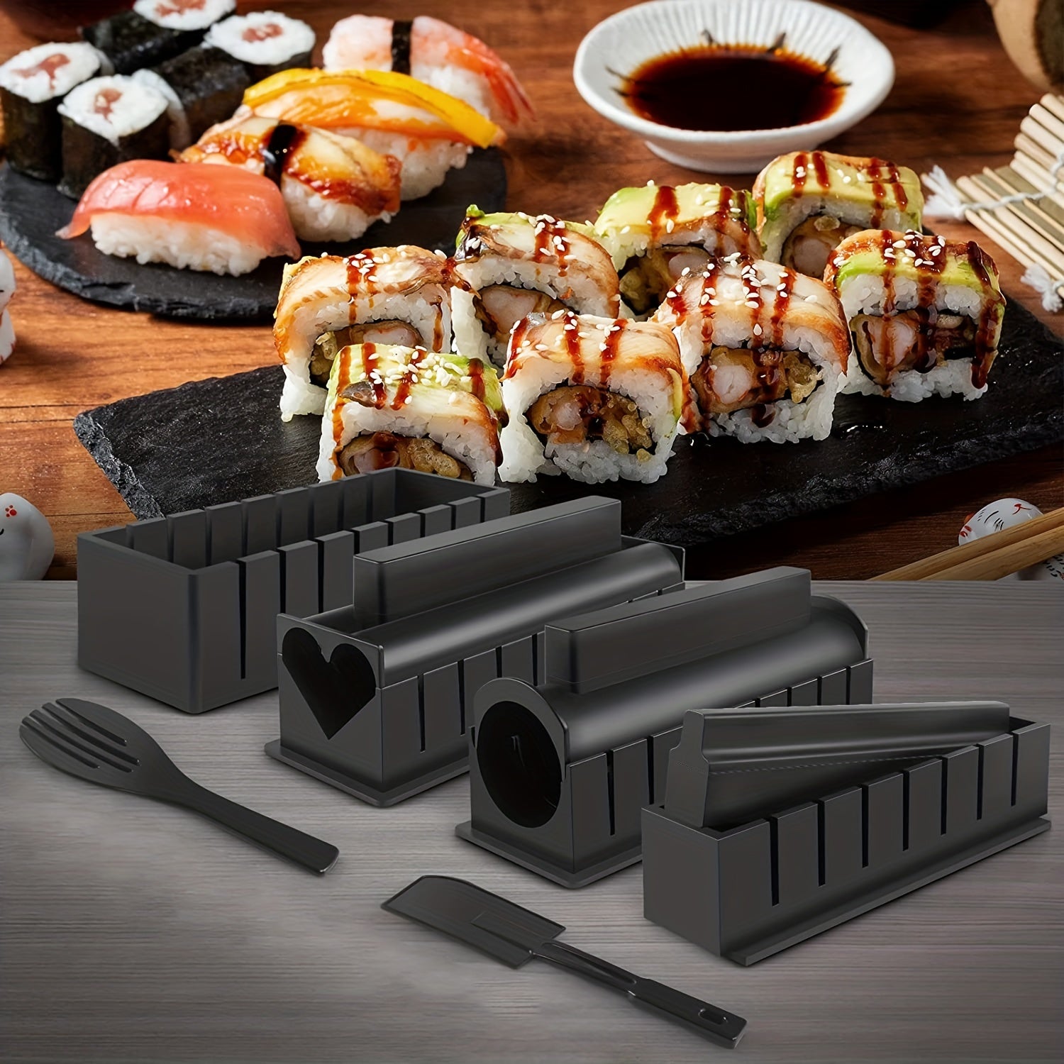 Sushi Making Kit DIY Set Sushi Rice Roller Mold Reusable Sushi Maker