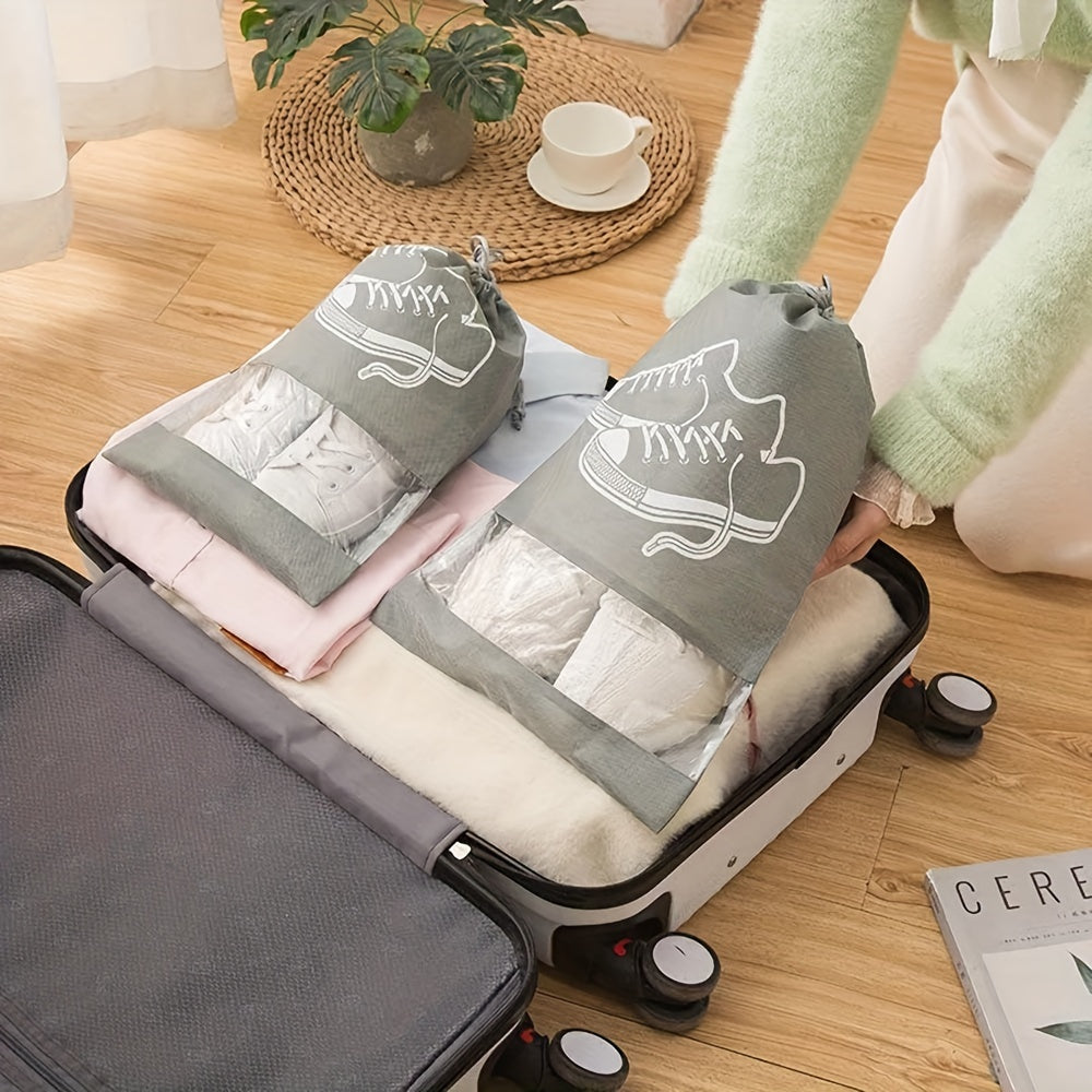 Portable Shoe Drawstring Storage Bag Non Woven Fabric Shoe Bag Dust Proof
