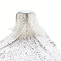 Cotton Thread Embroidery Elastic Lace Fabric For Costumes, 0.91m x 1.83m