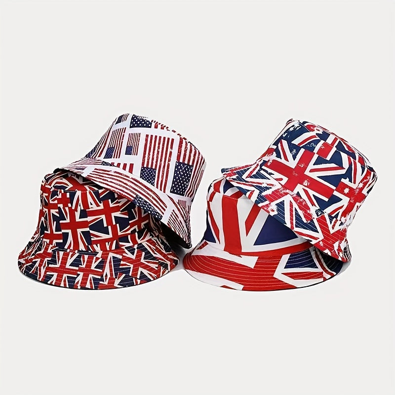Versatile Sunshade Bucket Hat American Flag Print Sun Hat Men Women