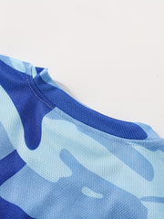Boys Camouflage T Shirt And Shorts Set Casual Short Sleeve Top And Pants