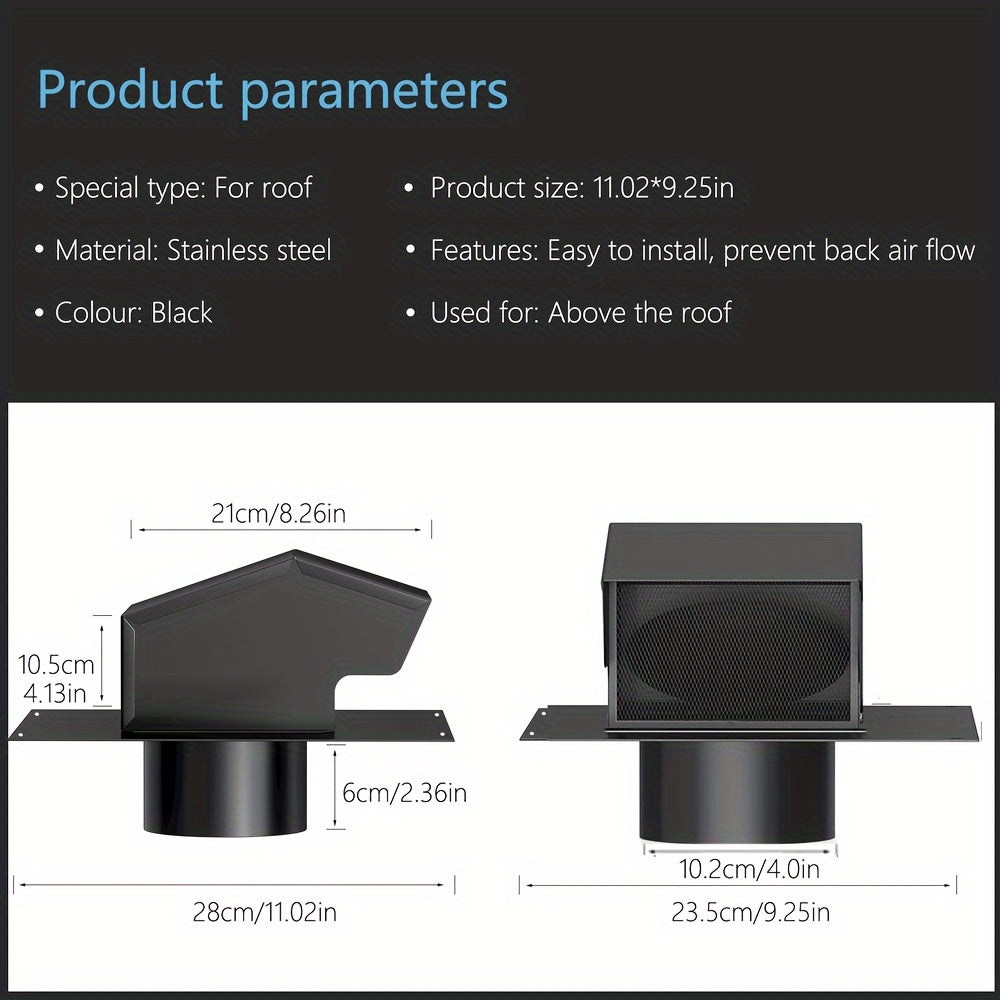 Galvanized Steel Roof Vent Cap with Damper for Ventilation System