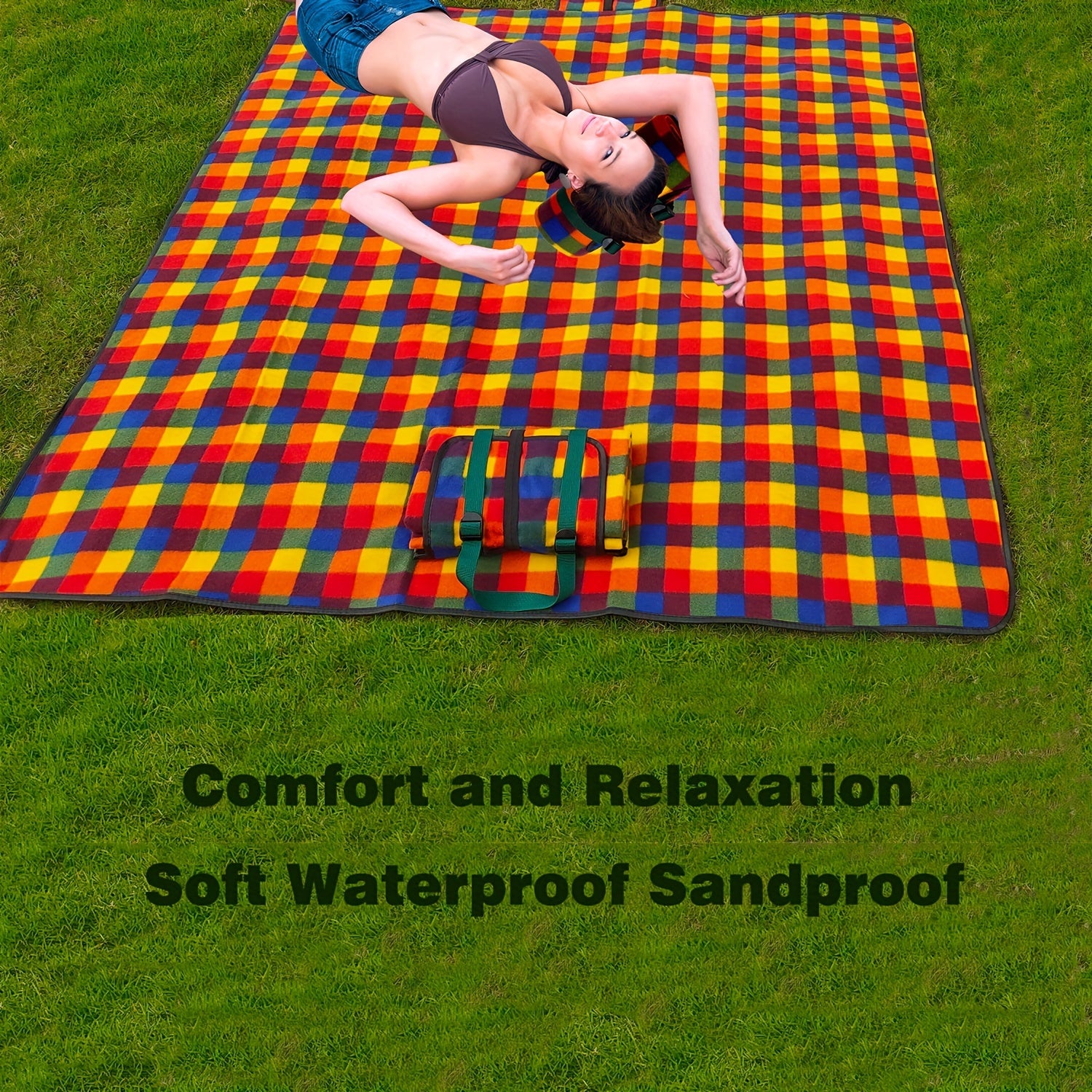 Foldable Waterproof Picnic Mat Plush Fabric Outdoor Camping Mat