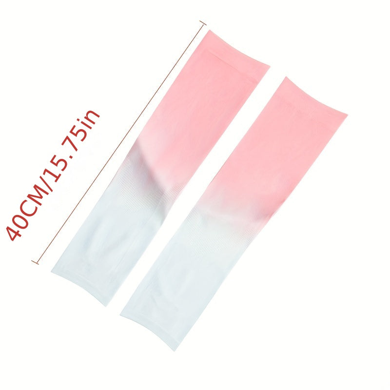 Gradient Ice Sleeves Breathable Sunscreen UV Protection Gloves