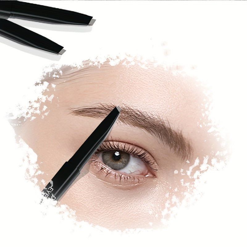 Triangle Head Eyebrow Pencil Double Ended Stick & Spiral Brush 3 Colors