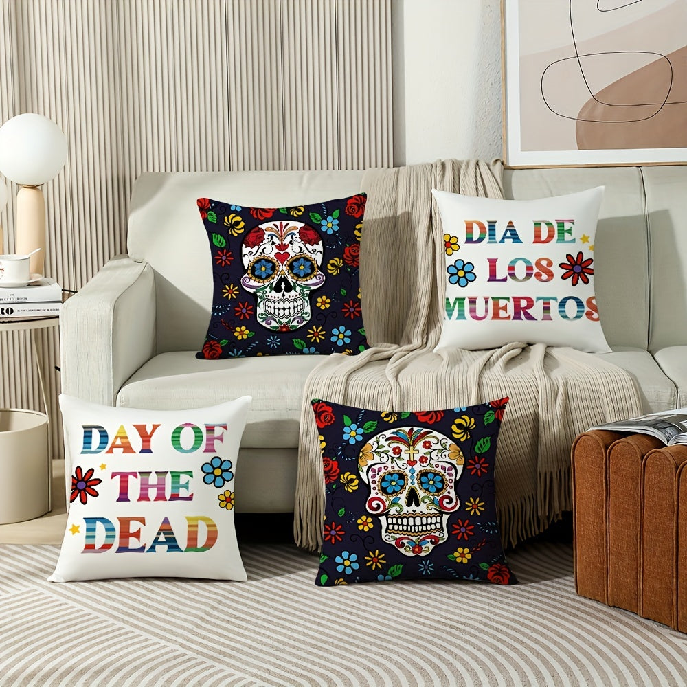 Colorful Flower Printed Throw Pillow Covers