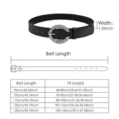 Women's C Rhinestone Buckle PU Belt - Versatile Accessory