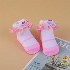 6 Pairs Ruffled Lace Toddler Socks for Little Princess