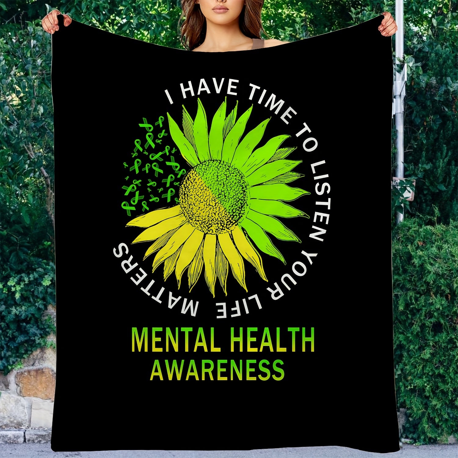 Mental Health Awareness Soft Blanket for Sofa Bed Lightweight Warm Blanket