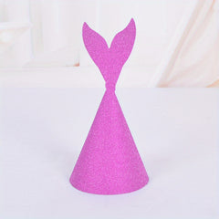 10pcs Glitter Birthday Hat Paper Party Hats Cone Hats Solid Art Craft Caps