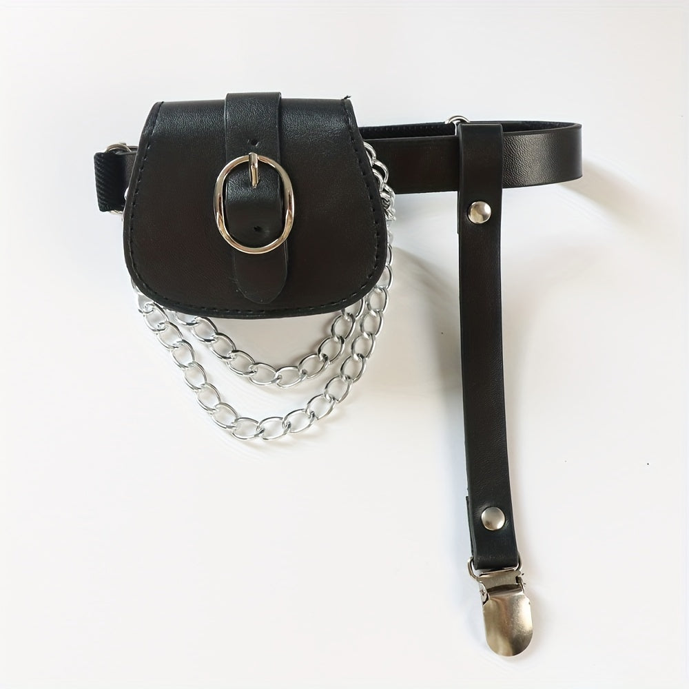 Gothic Chain Tassel Belt & Detachable Pouch Waist Bag Fanny Pack