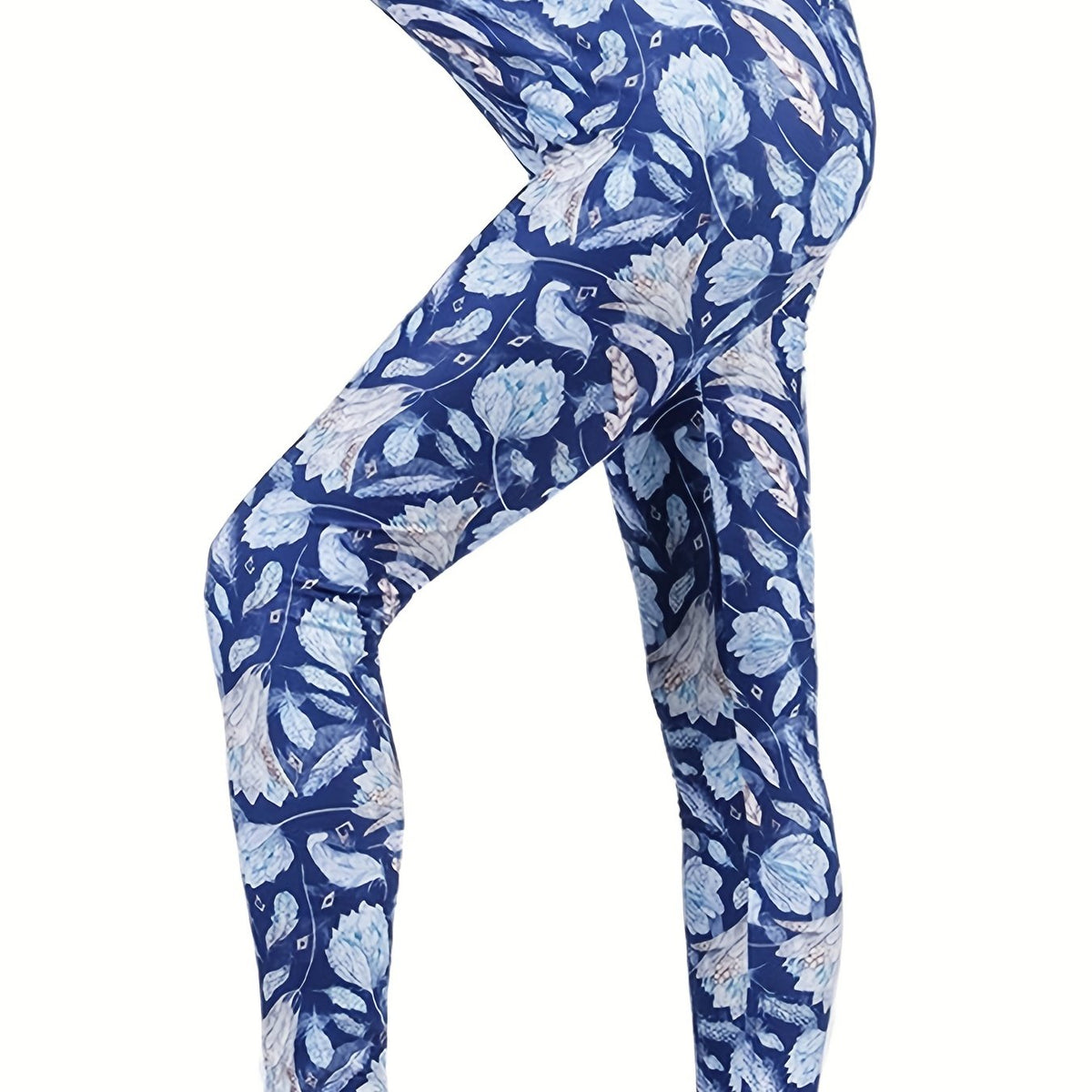 Bottom Plant Floral Print Leggings Women's Clothing