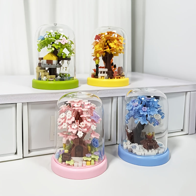 1320 Particle Tree House Building Blocks Spring Autumn Winter Creative
