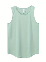 Men's Breathable Tank Top Sleeveless Crew Neck Mid Stretch