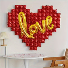 139 Red Heart Red Balloon Background Wall Love Heart Shaped Foil Balloon