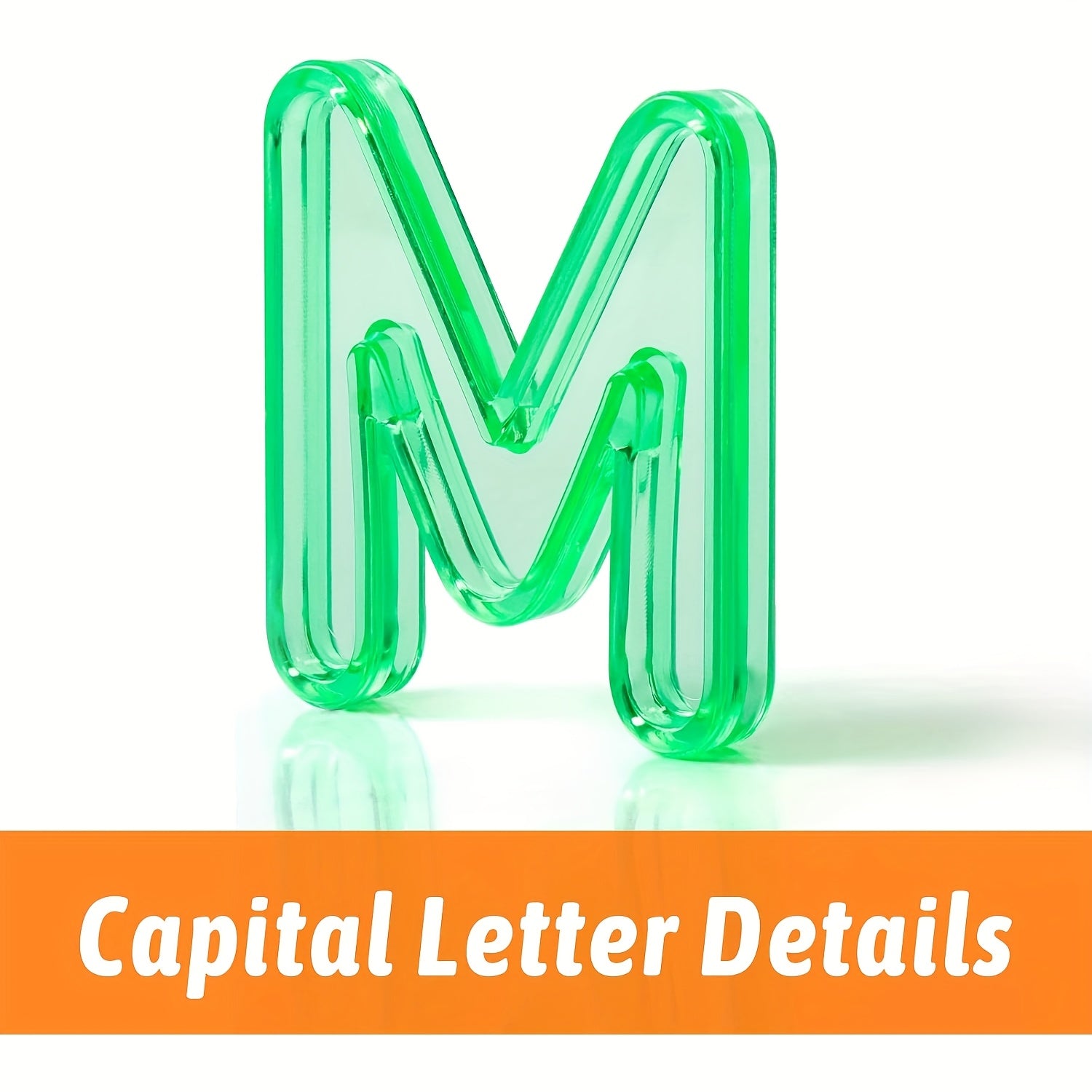 52pcs Transparent Plastic Capital Letters Set - Colorful Letters for Ears