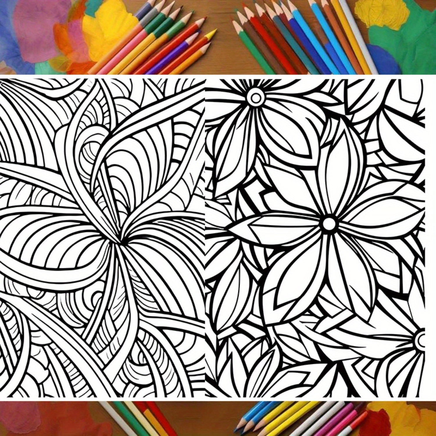 Mindfulness Patterns Coloring Book - 22 Pages of Vibrant Leaf Designs