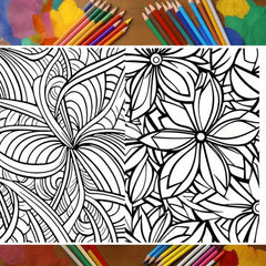 Mindfulness Patterns Coloring Book - 22 Pages of Vibrant Leaf Designs