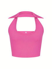 Sexy Halter Top Backless Sleeveless Cropped Top