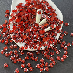 20 Pcs Ladybug Nail Art Resin Charms 3D Nail Decor