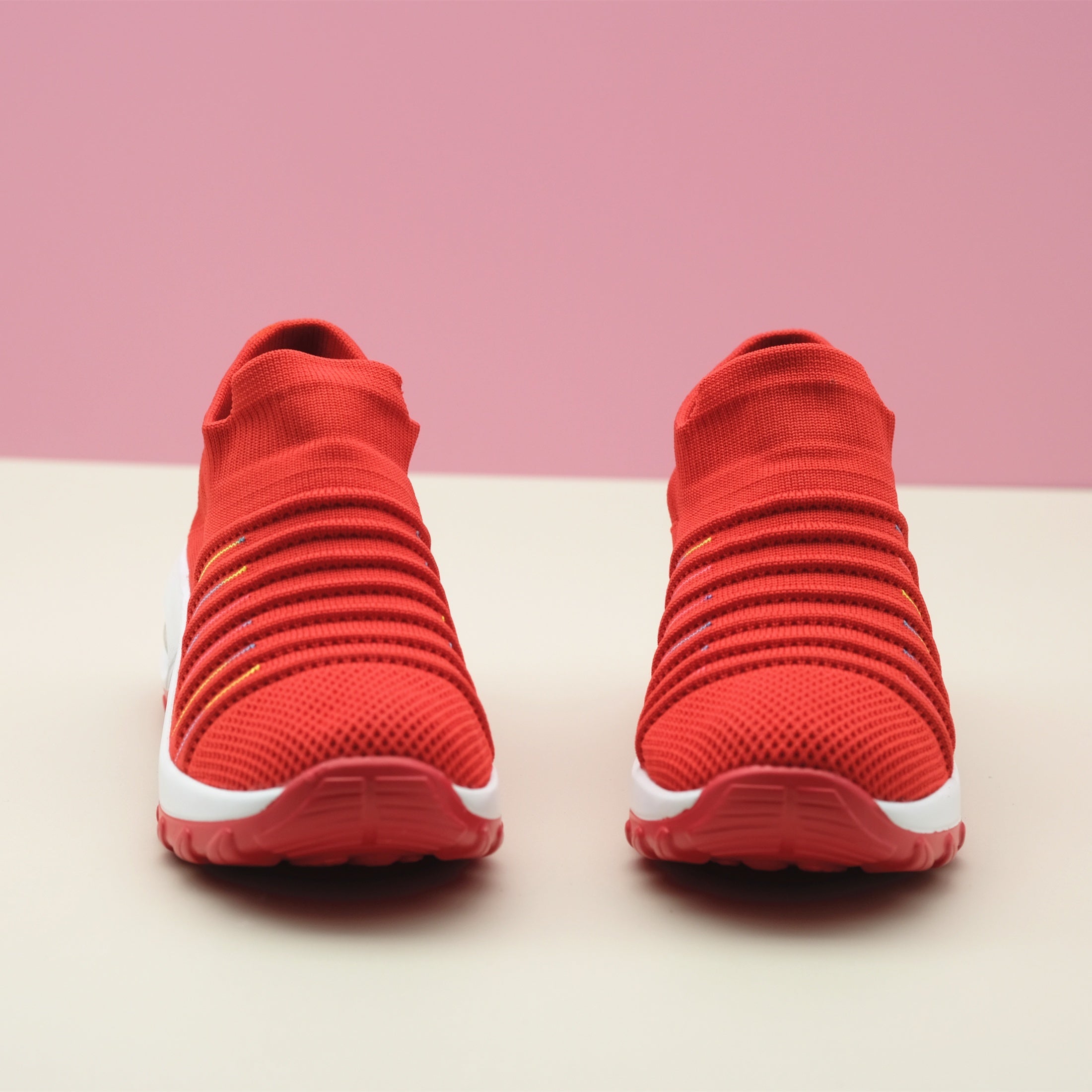 Women's Breathable Knit Chunky Sneakers Slip On Outdoor Shoes