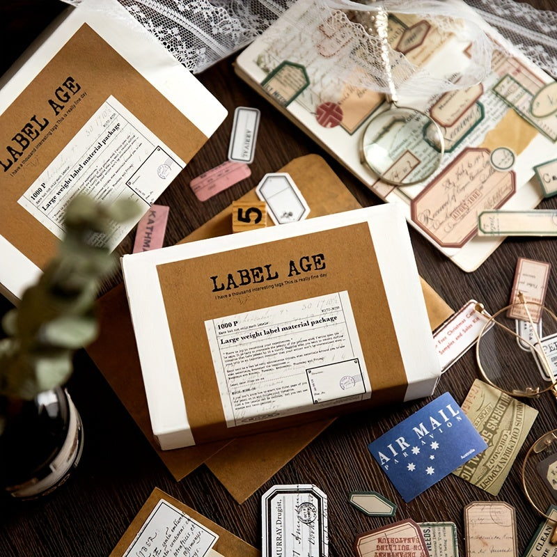 1000pcs Vintage Stickers for DIY Projects and Collages