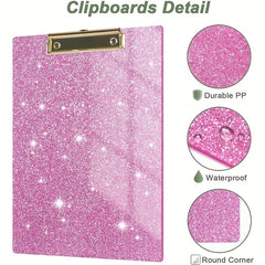 Glitter Acrylic Clipboard for Office School Use