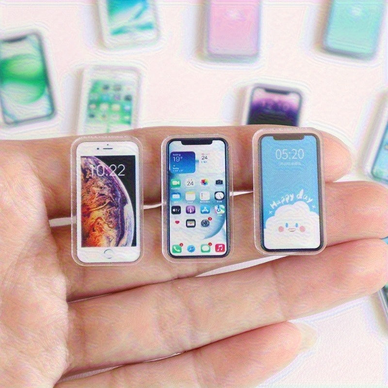 1:12 Scale Mini Phone Models, Galaxy Floral Abstract Themes, Durable PVC Props