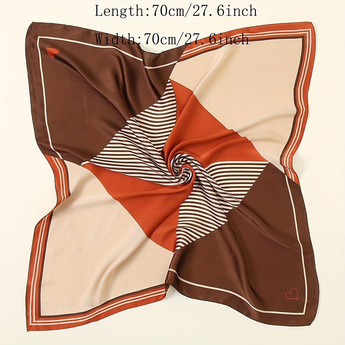 Geometric Striped Silk Scarf Neckerchief Head Wrap Hair Accessories
