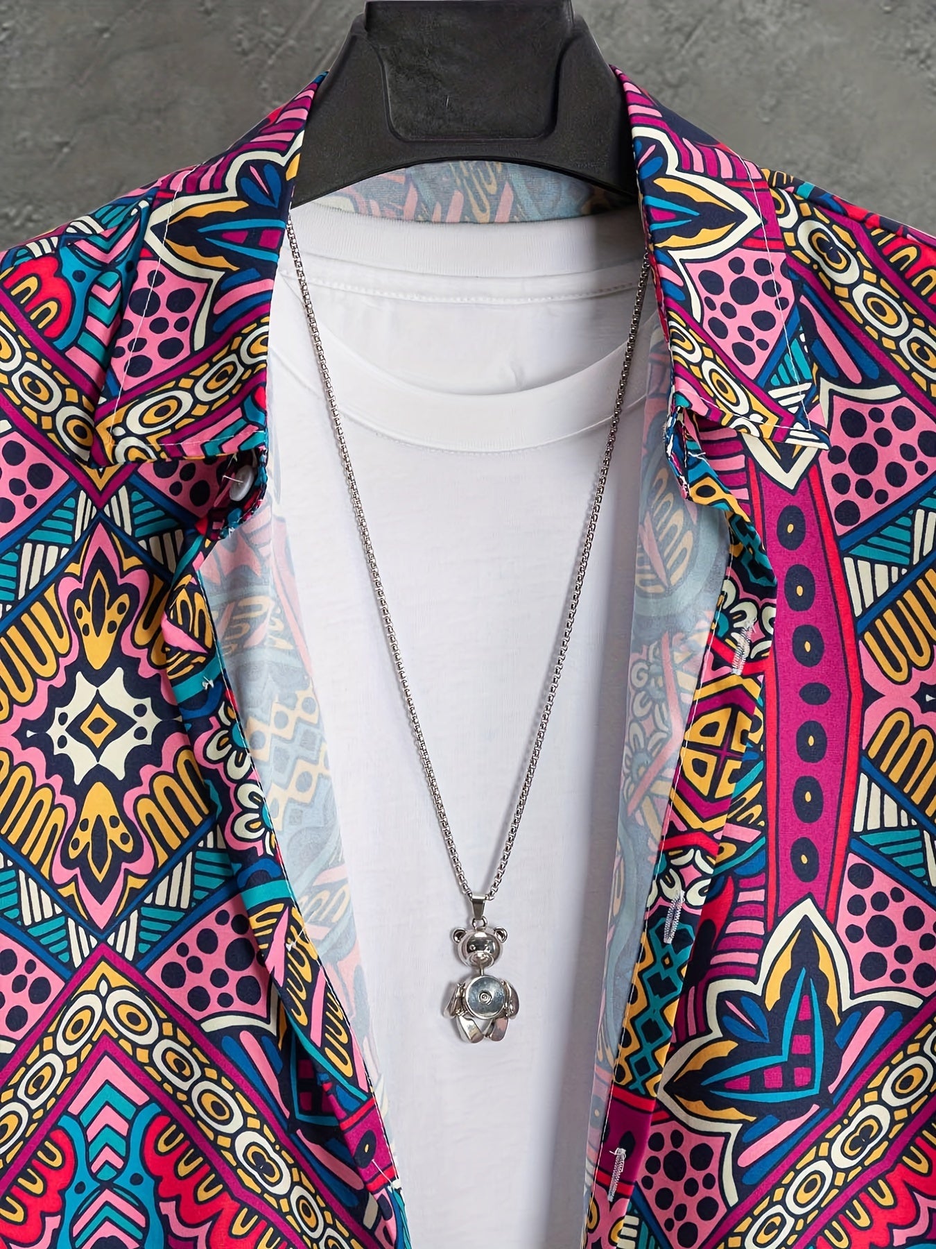 Boho Style Print Men's Hawaiian Shirt for Summer Vacation
