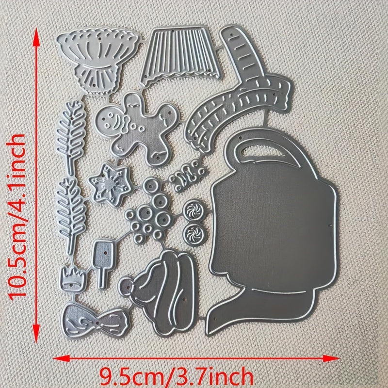 1pc Christmas Teacup Metal Cutting Dies Stencil for Card Making DIY Scrapbooking
