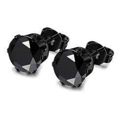 12pairs Steel Ear Studs Unisex Earrings Men Women