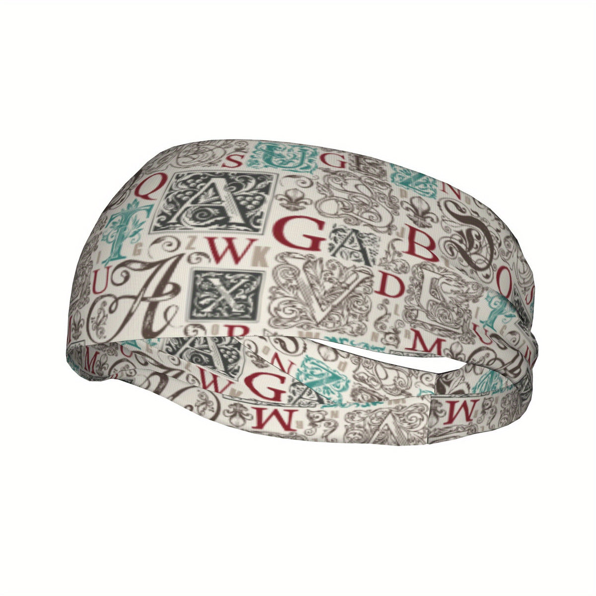 Vintage Inspired Headband with Gothic Lettering & Floral Patterns