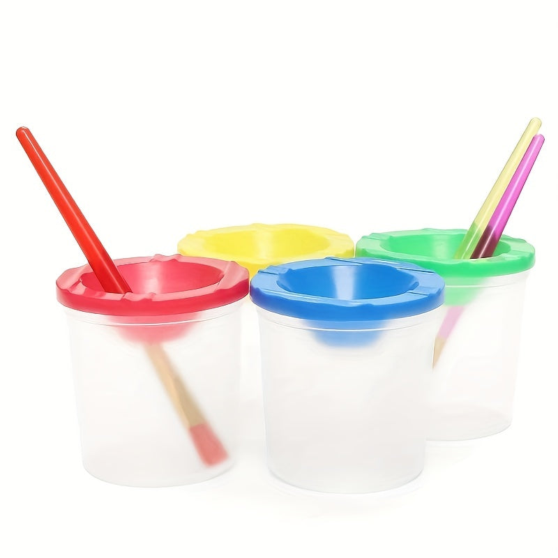 4pcs Pen Washing Cup Leak-proof Mixing Cup Portable Acrylic Watercolor