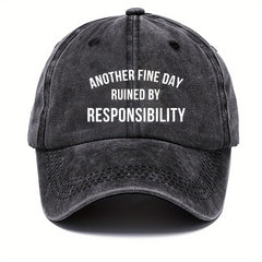 Letter Printed Washed Cotton Baseball Cap Sun Protection Hat