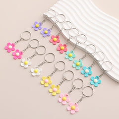 16pcs PVC Sun Flower Keychain Cartoon Colorful Bag Key Chain