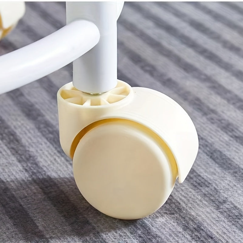 Heightened Round Rolling Stool with Swivel Caster Toddler Stool