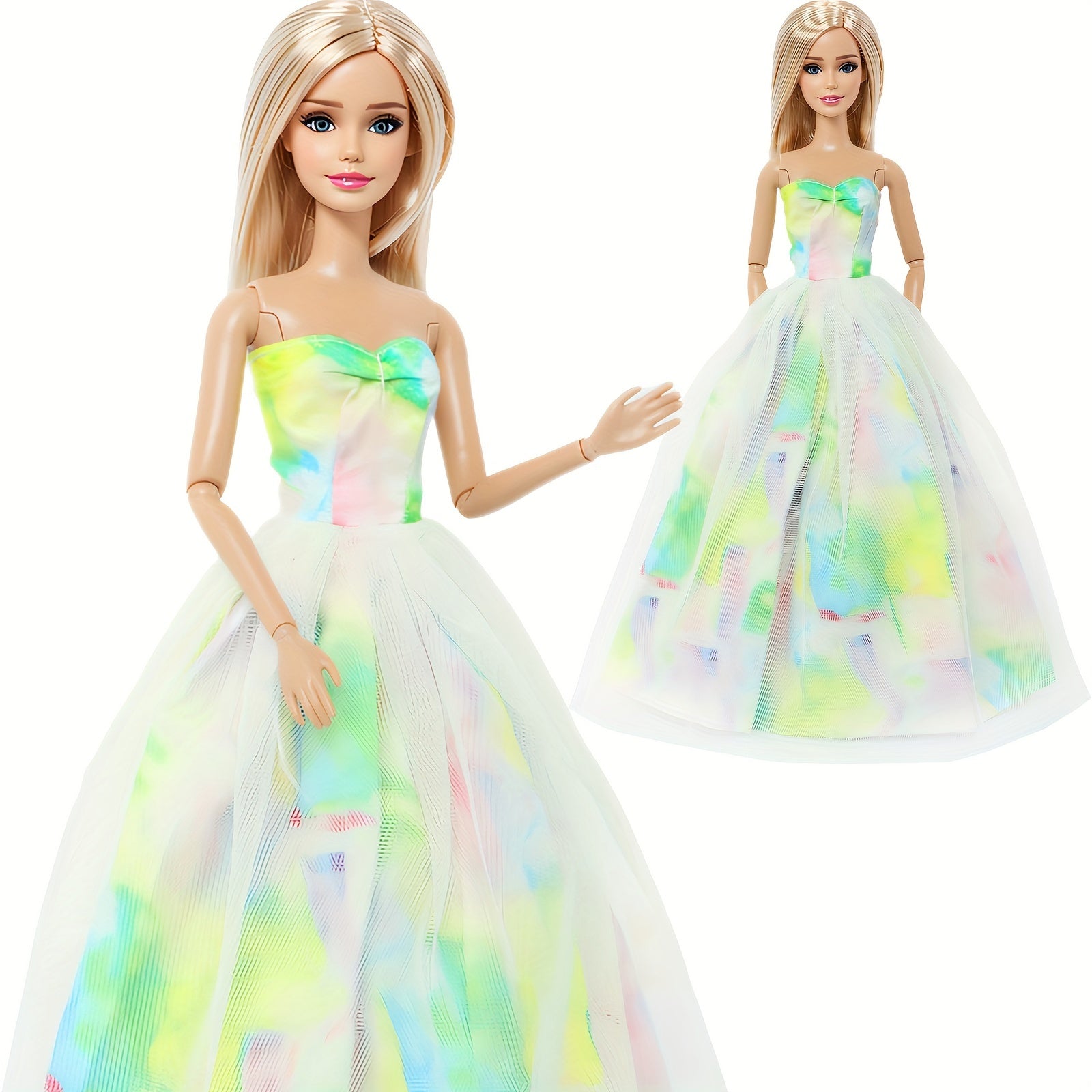 Green Gradient Tulle Princess Wedding Gown